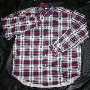 Tommy Hilfiger Men's Long Sleeve Button Down Vintage Crest‎ Shirt Size Large